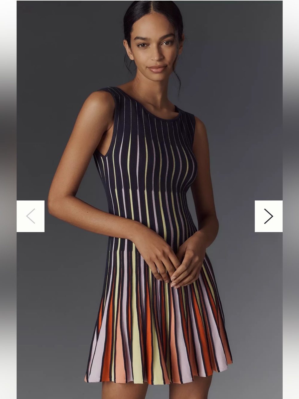 Anthropologie Maeve Boat-Neck Fit & Flare Knit Mini Dress size XS NWT - Picture 2 of 12